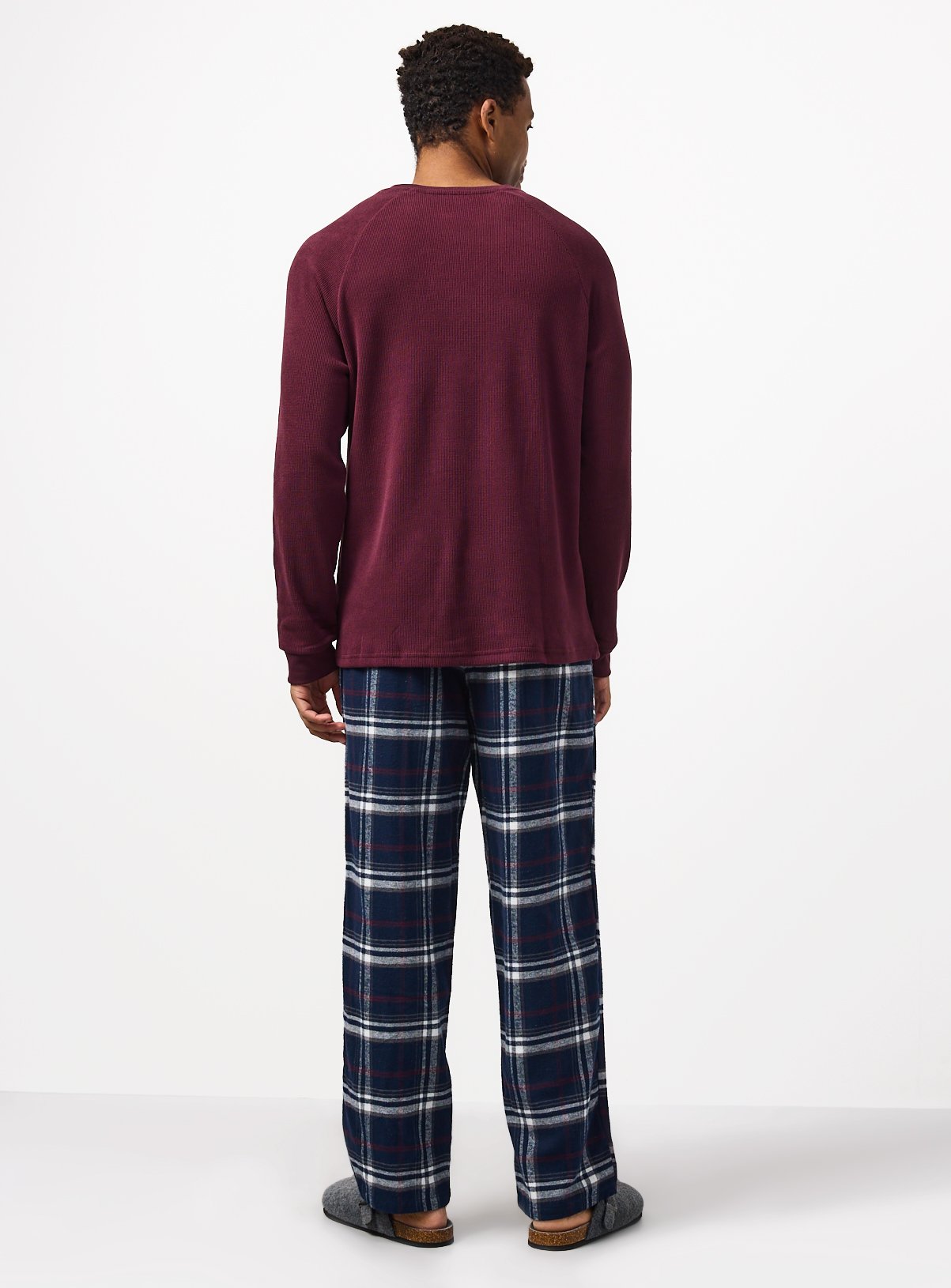 Burgundy & Check Pyjamas M - Image 5 thumbnail